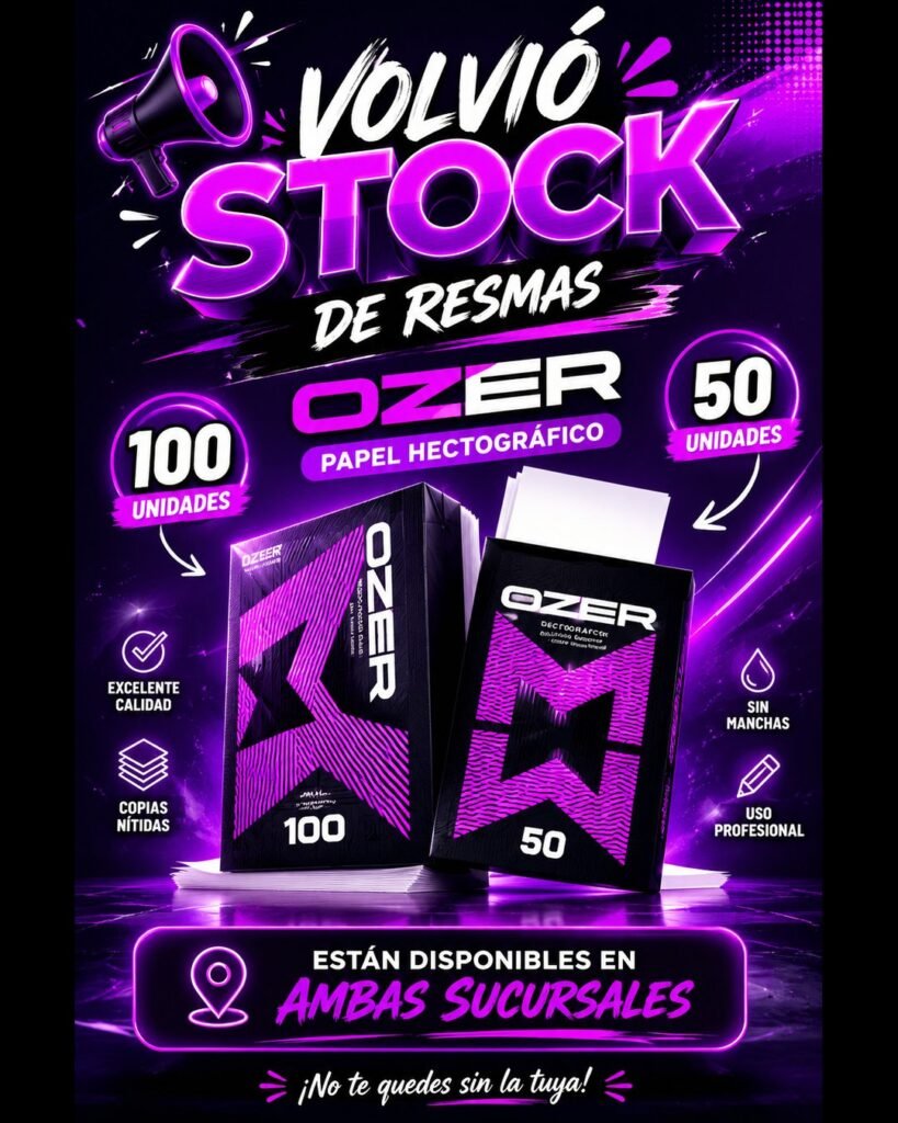 Volvió stock: resmas OZER